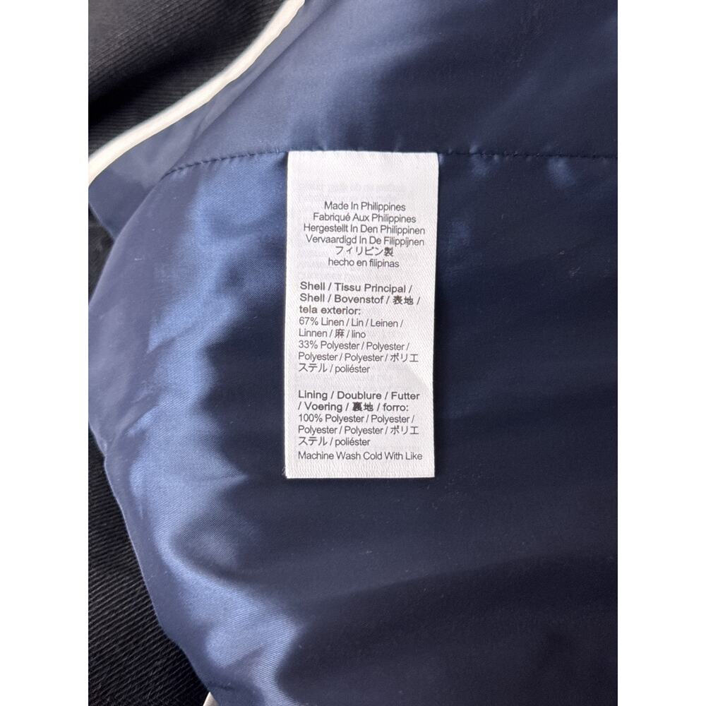 J Crew Jacket 8 Womens Vivienne Blazer Stretch Linen Black Gold Button - Picture 8 of 9